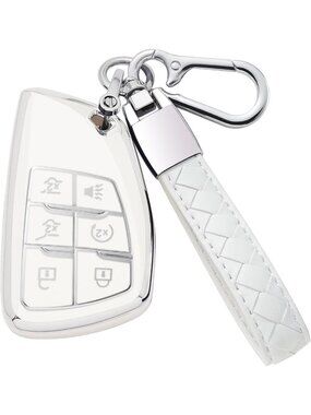 Soft TPU Key Fob Cover & Keychain Holder for 2021-2023 Chevy/GMC/Buick 6 Button